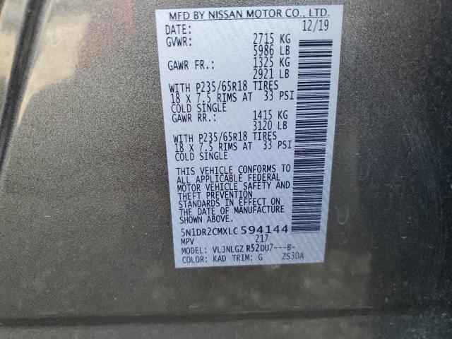 5N1DR2CMXLC594144 Nissan Pathfinder Sl