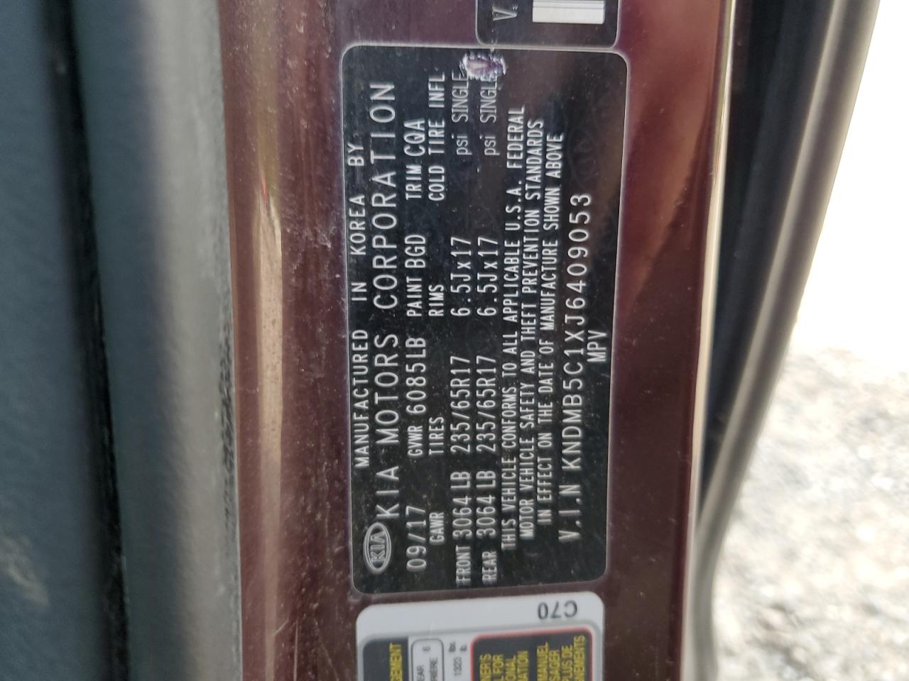 2018 Kia Sedona Lx vin: KNDMB5C1XJ6409053