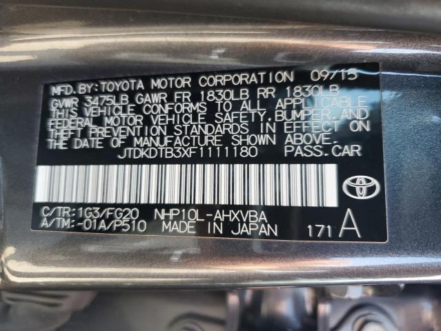 JTDKDTB3XF1111180 Toyota PRIUS C