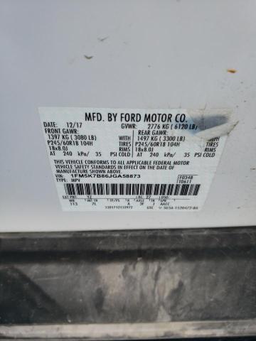 1FM5K7B86JGA58873 Ford EXPLORER