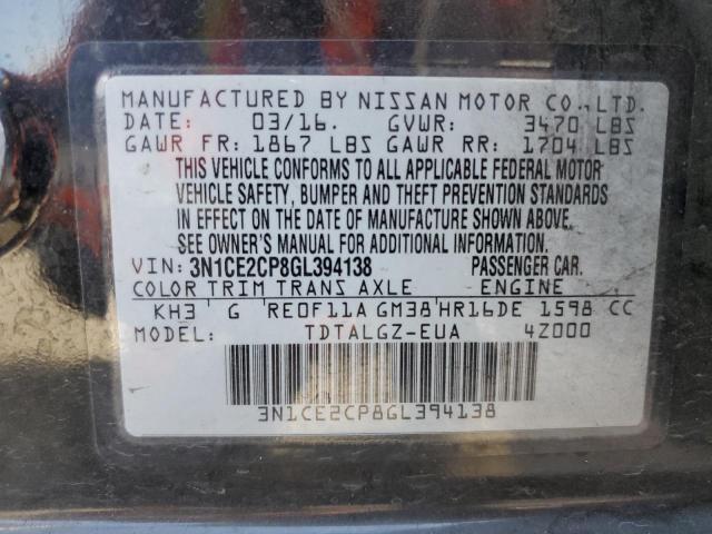 3N1CE2CP8GL394138 Nissan Versa Note S