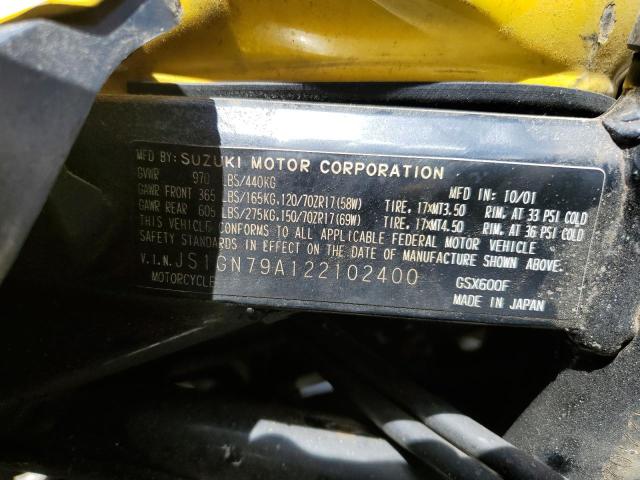 2002 SUZUKI GSX600 F - JS1GN79A122102400