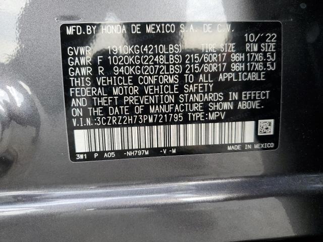 3CZRZ2H73PM721795 Honda Hr-v Exl