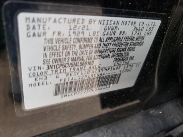 3N1CP5CV5ML566163 Nissan KICKS SV