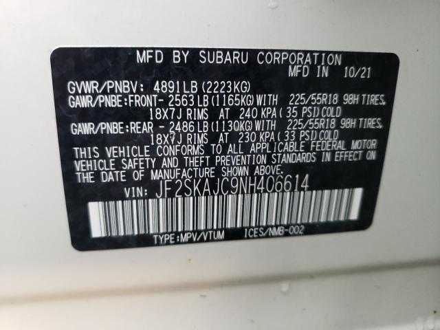 2022 SUBARU FORESTER S - JF2SKAJC9NH406614