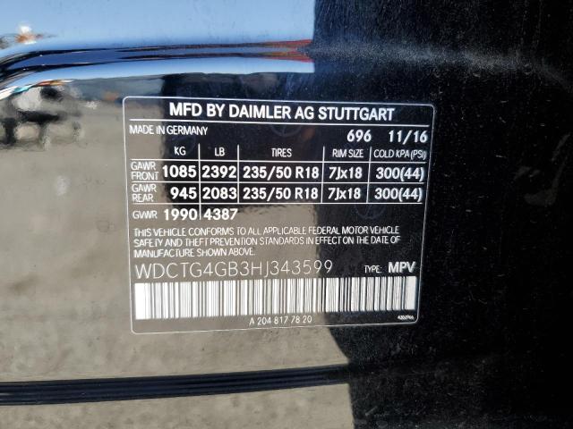 VIN WDCTG4GB3HJ343599 2017 Mercedes-Benz GLA-Class,... no.13