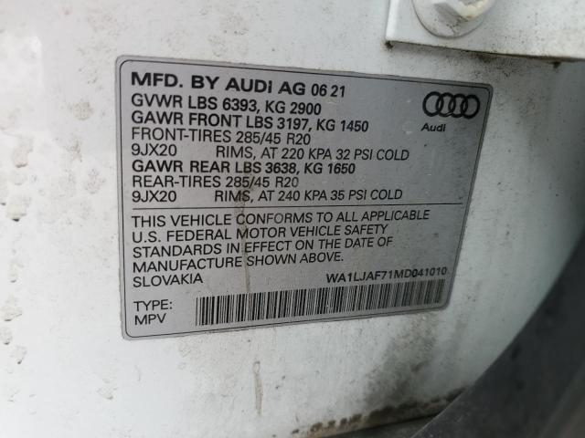 VIN WA1LJAF71MD041010 2021 Audi Q7, Premium Plus no.14