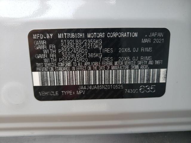 JA4J4UA85NZ010525 Mitsubishi Outlander Se