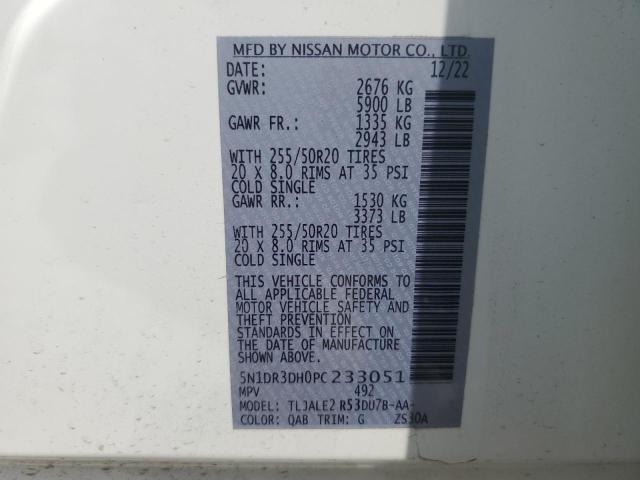 5N1DR3DH0PC233051 Nissan Pathfinder Platinum