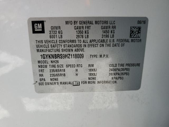 1GYKNBRS9HZ118009 Cadillac XT5 LUXURY