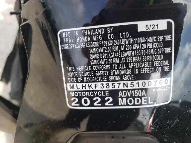 2022 HONDA ADV150 A - MLHKF3857N5100760