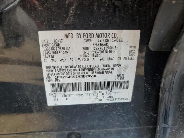 2FMPK4G92HBB78518 2017 FORD EDGE, photo no. 12