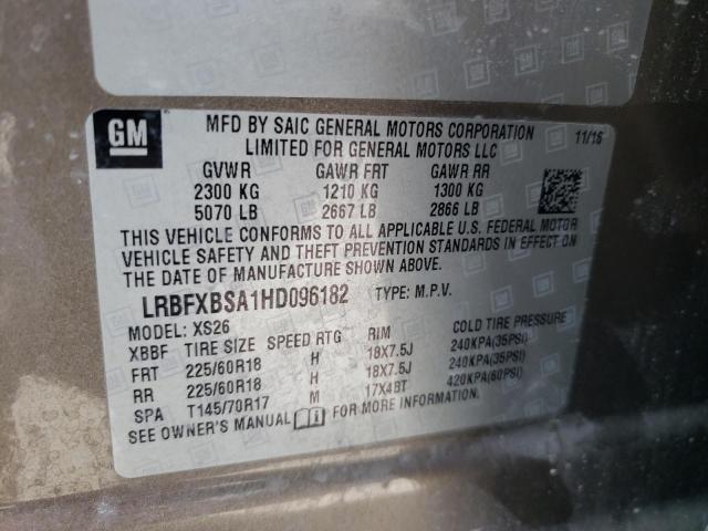 LRBFXBSA1HD096182 Buick Envision Essence
