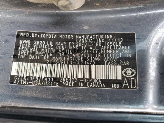 2T1BURHE3EC071479 Toyota COROLLA L