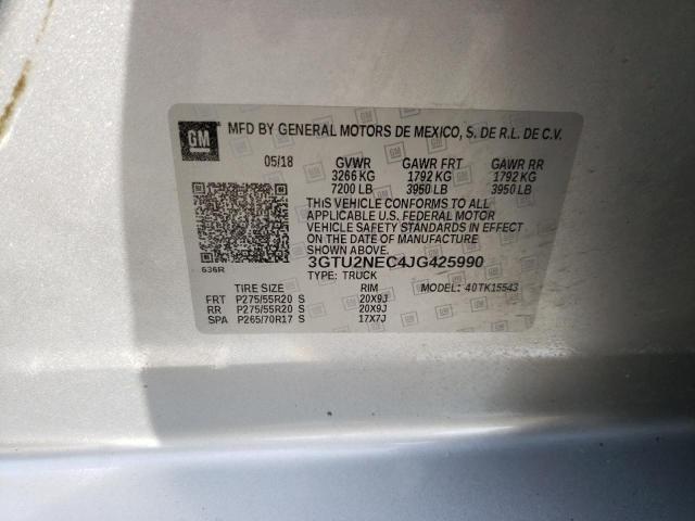 2018 GMC SIERRA K15 - 3GTU2NEC4JG425990