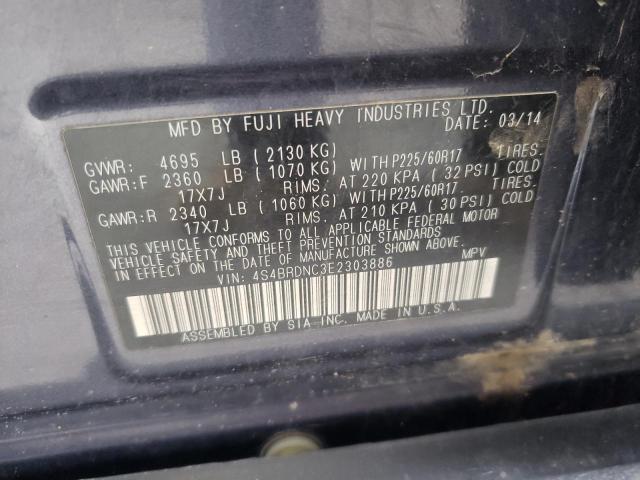 4S4BRDNC3E2303886 Subaru Outback 3.6r Limited