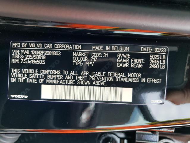 2023 VOLVO XC40 PLUS YV4L12UN2P2081803