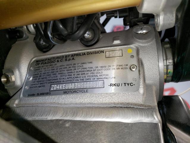 2017 APRILIA RSV4 RR ZD4KEU003HS000810