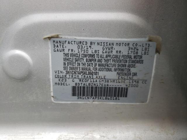 2019 NISSAN VERSA S - 3N1CN7AP5KL860181