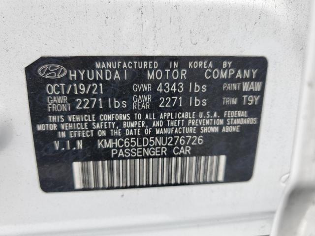 KMHC65LD5NU276726 Hyundai IONIQ SE