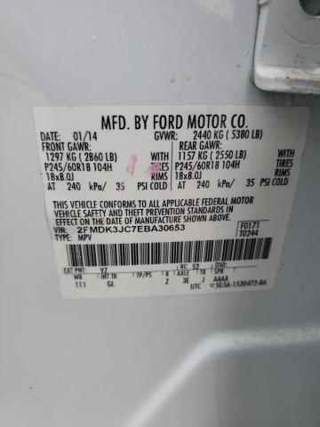 2FMDK3JC7EBA30653 | 2014 FORD EDGE SEL