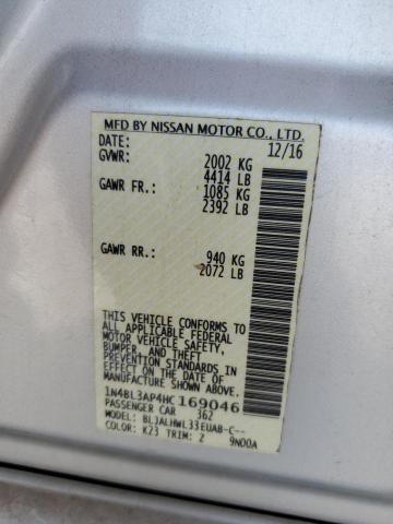 1N4BL3AP4HC169046 Nissan Altima 3.5sl