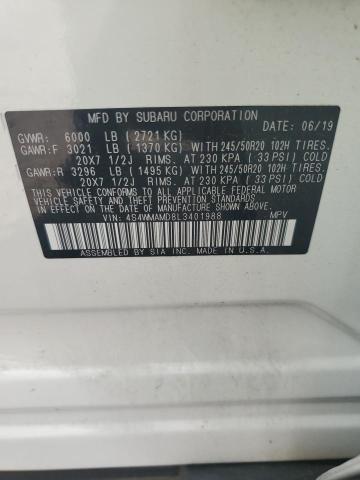 4S4WMAMD8L3401988 Subaru Ascent Limited