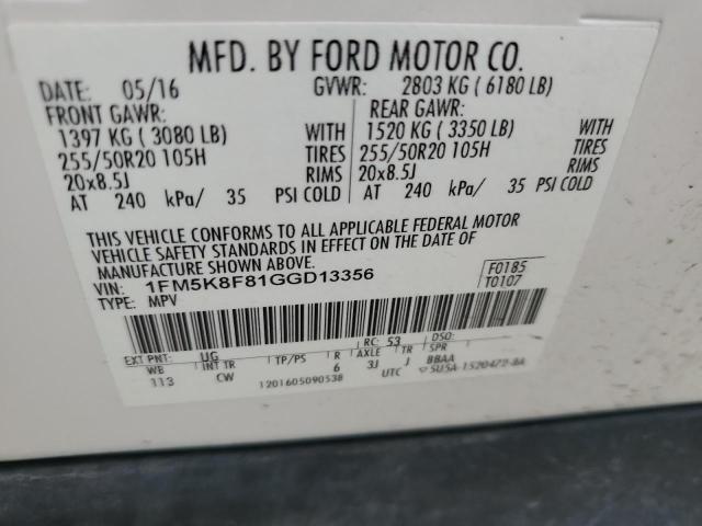 1FM5K8F81GGD13356 Ford Explorer Limited
