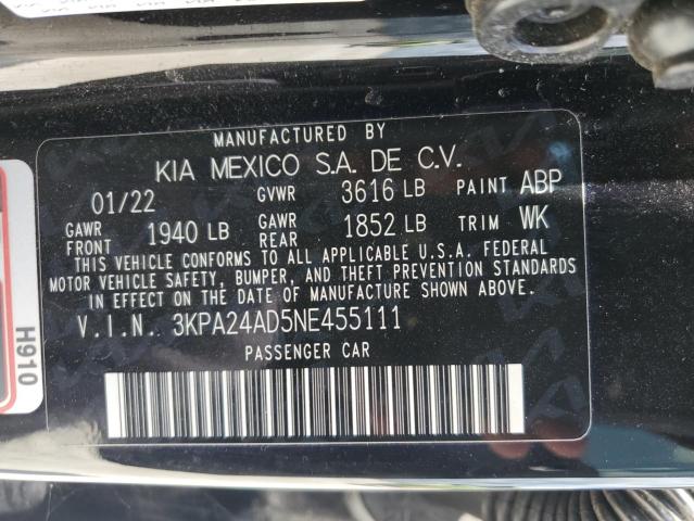 3KPA24AD5NE455111 Kia Rio LX 10