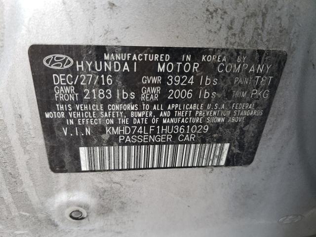 KMHD74LF1HU361029 Hyundai ELANTRA SE