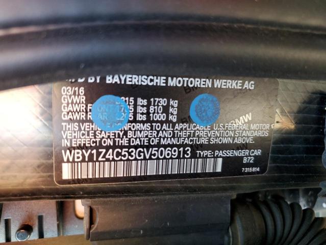WBY1Z4C53GV506913 BMW I3 REX