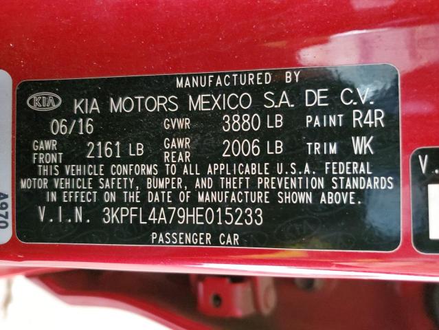 3KPFL4A79HE015233 KIA FORTE LX