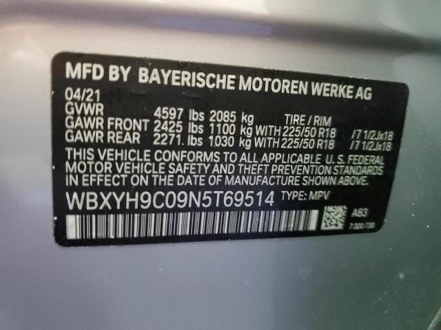 VIN WBXYH9C09N5T69514 2022 BMW X2, Sdrive28I no.12