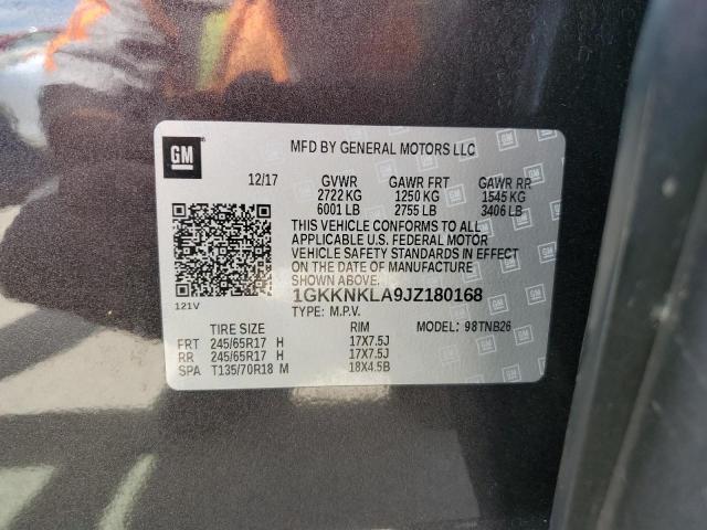 1GKKNKLA9JZ180168 GMC ACADIA SLE