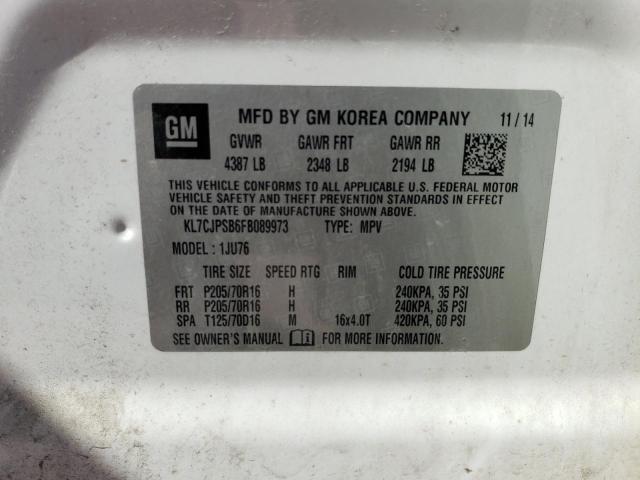 2015 CHEVROLET TRAX 1LS - KL7CJPSB6FB089973