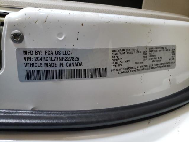 2C4RC1L77NR227826 2022 CHRYSLER PACIFICA, photo no. 13