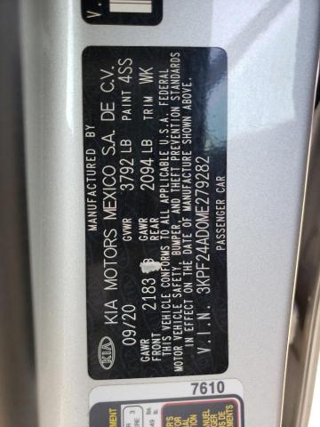 3KPF24AD0ME279282 KIA FORTE FE