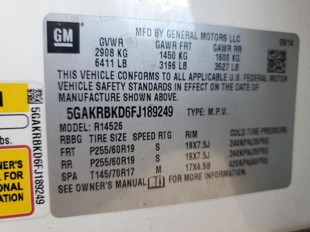 5GAKRBKD6FJ189249 Buick Enclave