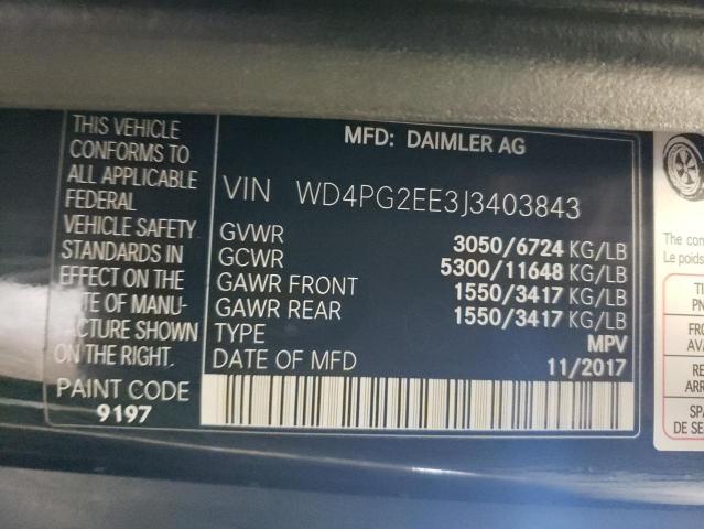 2018 MERCEDES-BENZ METRIS - WD4PG2EE3J3403843