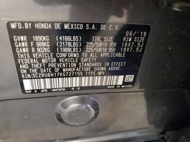 2019 HONDA HR-V 3CZRU6H17KG727155