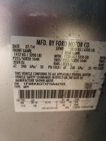 1FM5K8GTXFGA42105 Ford EXPLORER SPORT