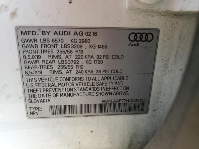 WA1LAAF77HD009118 2017 AUDI Q7, photo no. 13