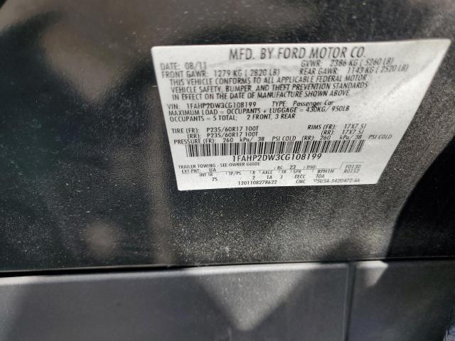 1FAHP2DW3CG108199 2012 Ford Taurus Se