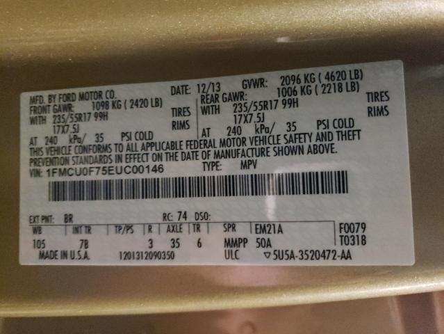1FMCU0F75EUC00146 Ford ESCAPE S
