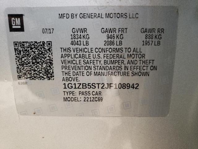1G1ZB5ST2JF108942 Chevrolet MALIBU LS