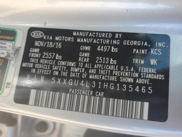 5XXGU4L31HG135465 KIA OPTIMA EX