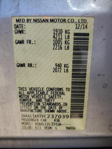 1N4AL3AP7FC237039 Nissan ALTIMA 2.5