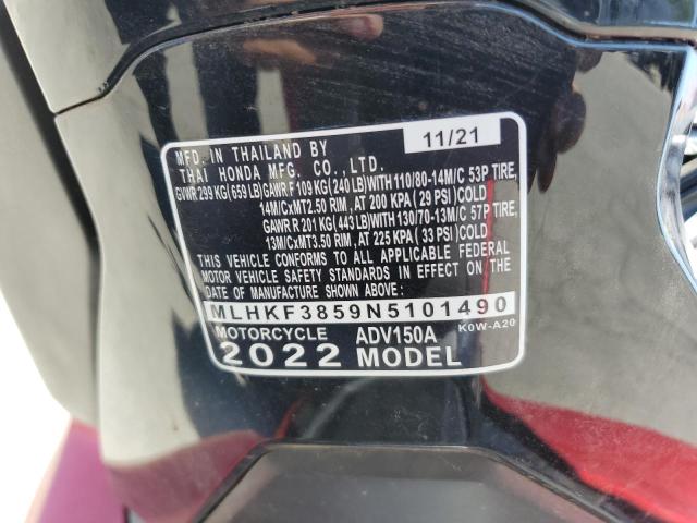 2022 HONDA ADV150 A - MLHKF3859N5101490