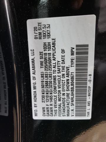 5FNRL6H88LB048671 2020 HONDA ODYSSEY, photo no. 14