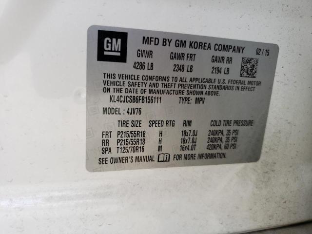 KL4CJCSB6FB156111 Buick Encore